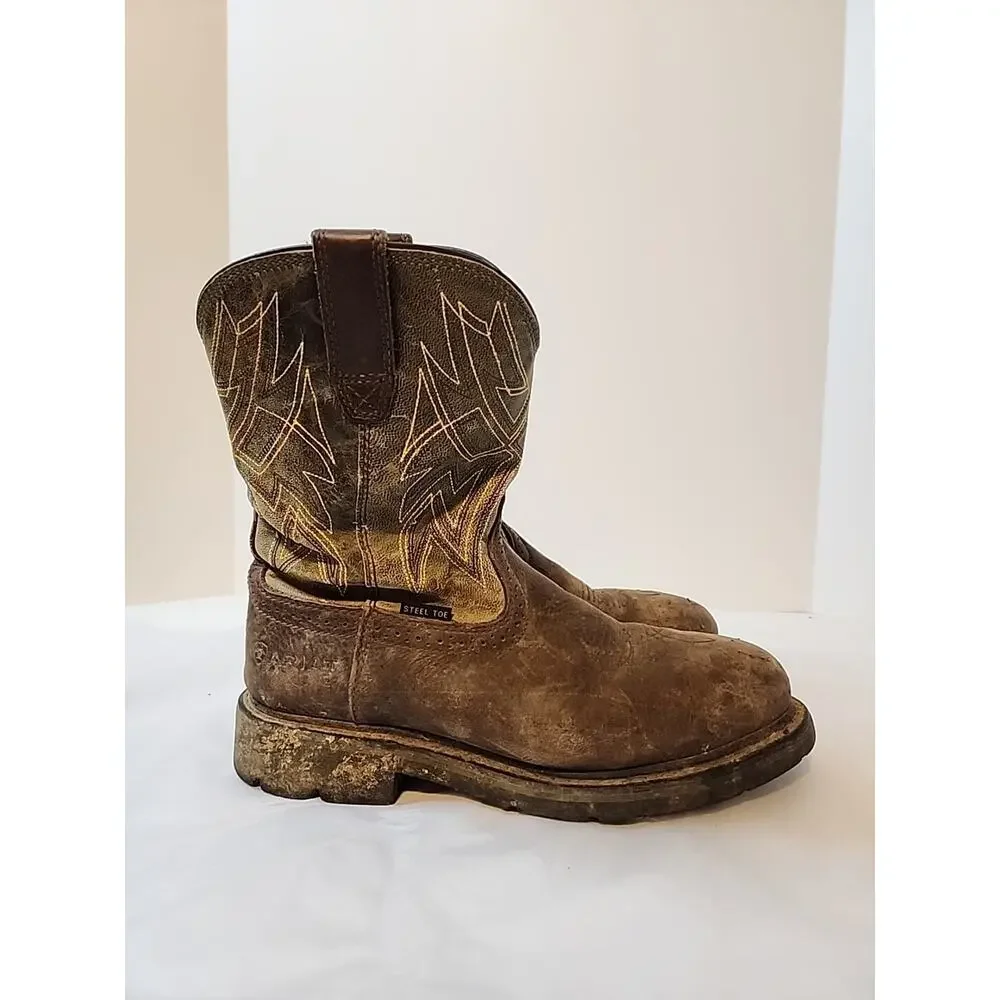 Ariat Steel Toe Mens 8.5 D Work Boots brown